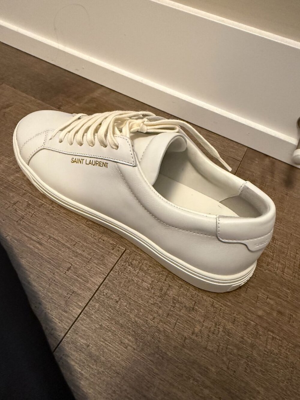 Saint Laurent Andy Low Top Sneakers White Leather EU 41 w/ Original Box C$475